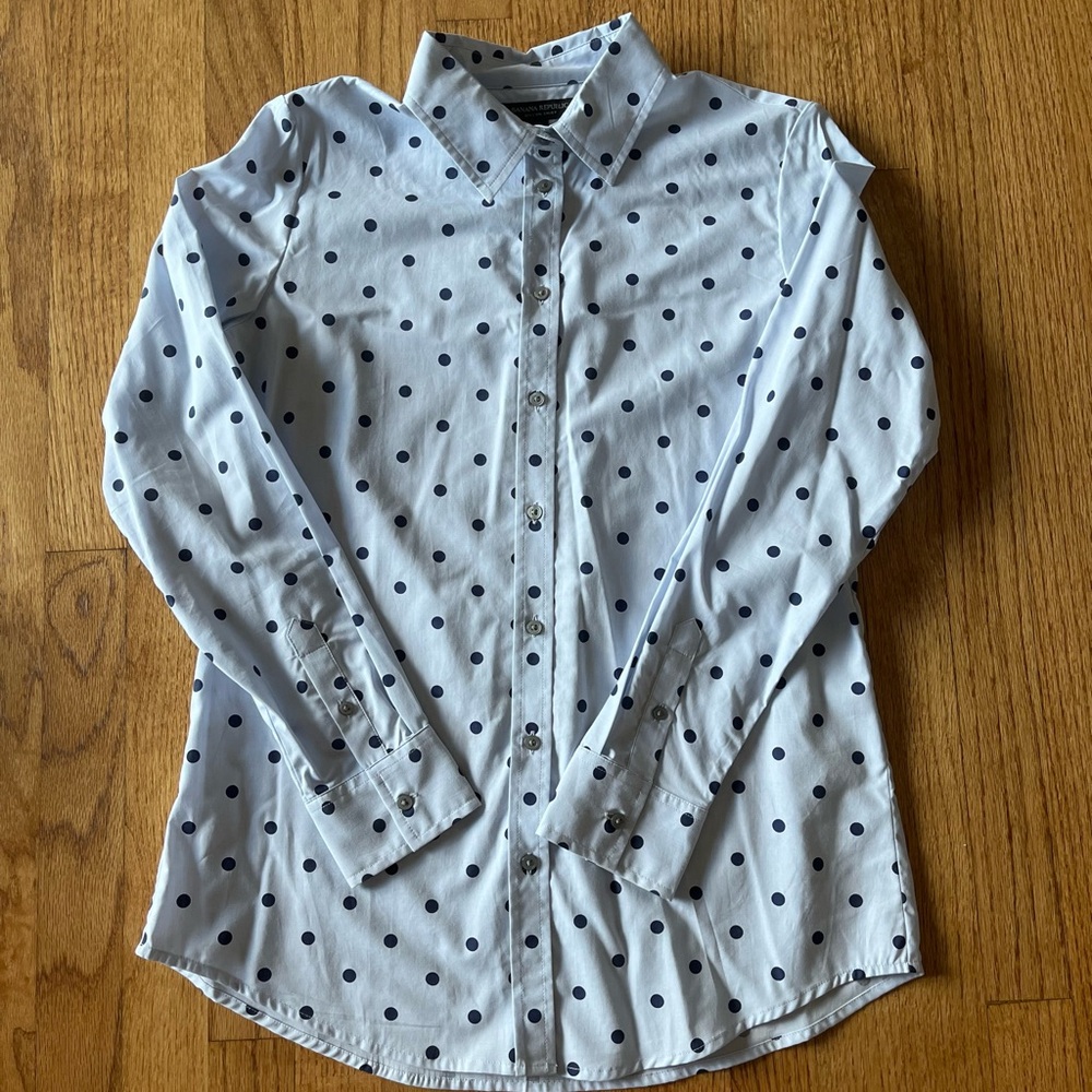 Banana Republic White and Black Button Down Shirt